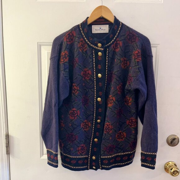 snowy peak New Zealand Sweaters - Snowy Peak Woman's 100% Merino Lambswool Fair Isle Sweater Sz Sm